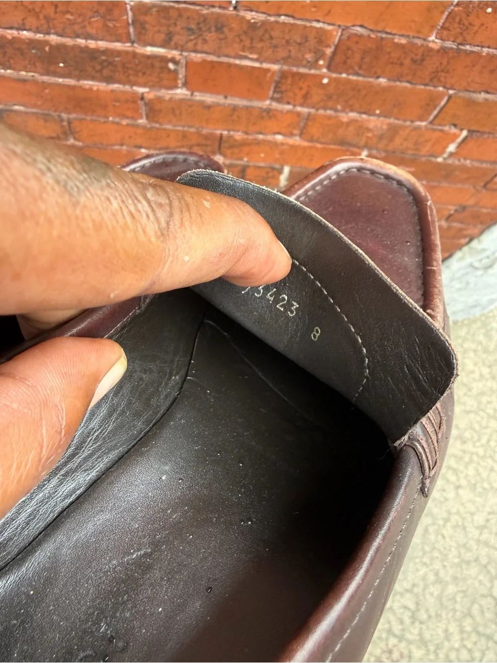 Gucci Brown Leather Horsebit Slip-On Loafers size 8